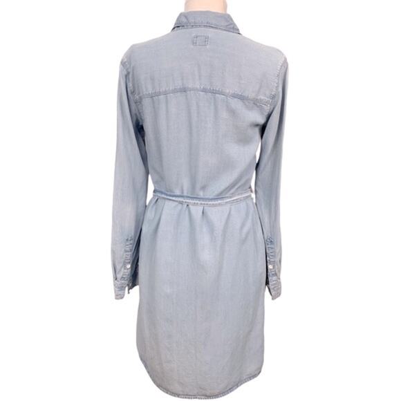 GAP Patch Pocket Shirt Dress XS Chambray Classic Retro Normcore Western Office - Picture 4 of 16
